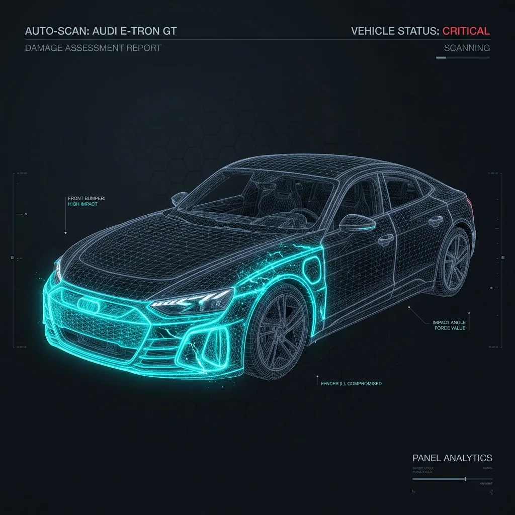 3D модель повреждений кузова автомобиля